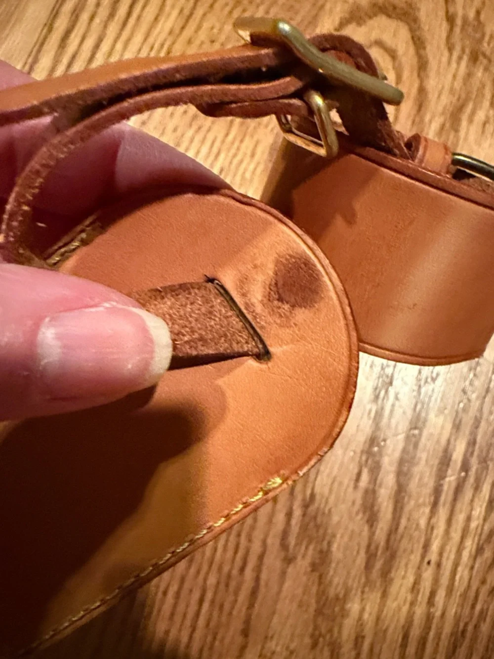 Louis Vuitton Brown Leather Luggage Tag with Strap